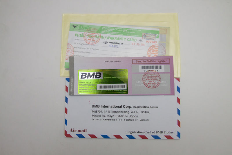 Đây là thẻ bảo hành của BMB xịn