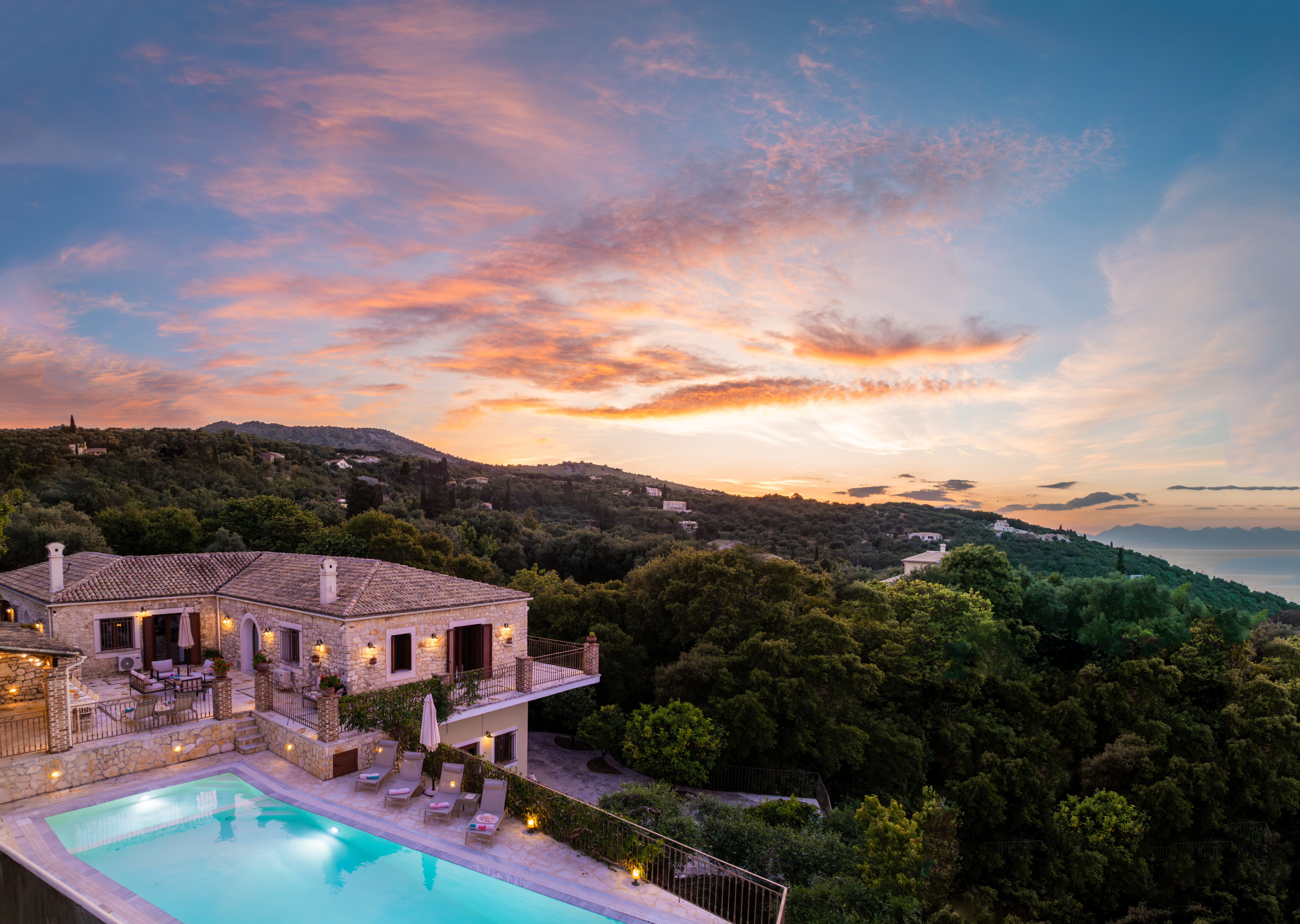 The Little Olive Press luxury villa overlooking Kassiopi