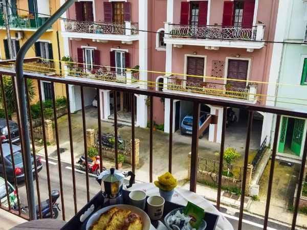 Breakfast balcony at Alexandra's Apartment in Corfu Town
