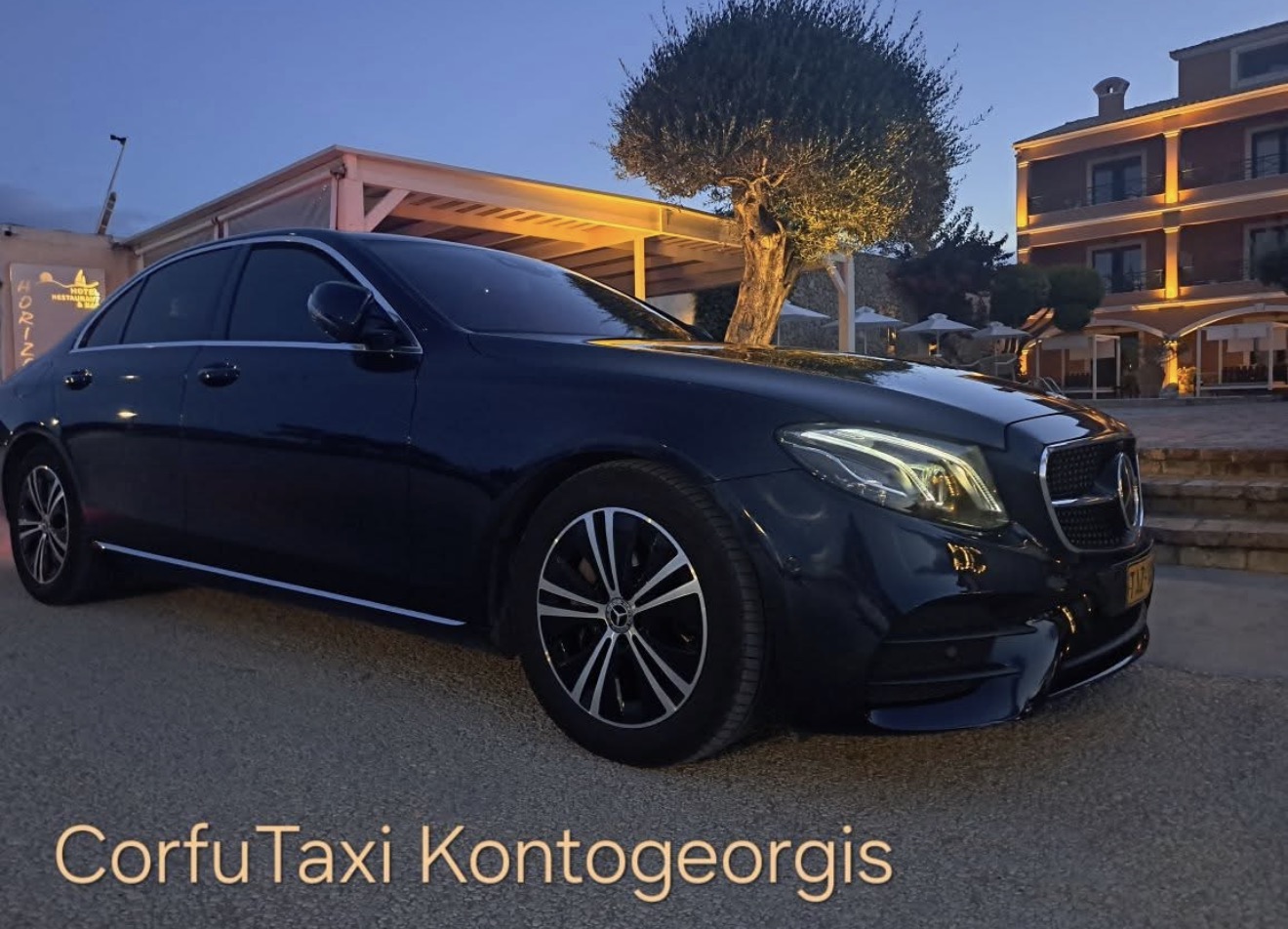 Corfu airport transfers and private taxi bookings with advance reservations for families and other visitors.