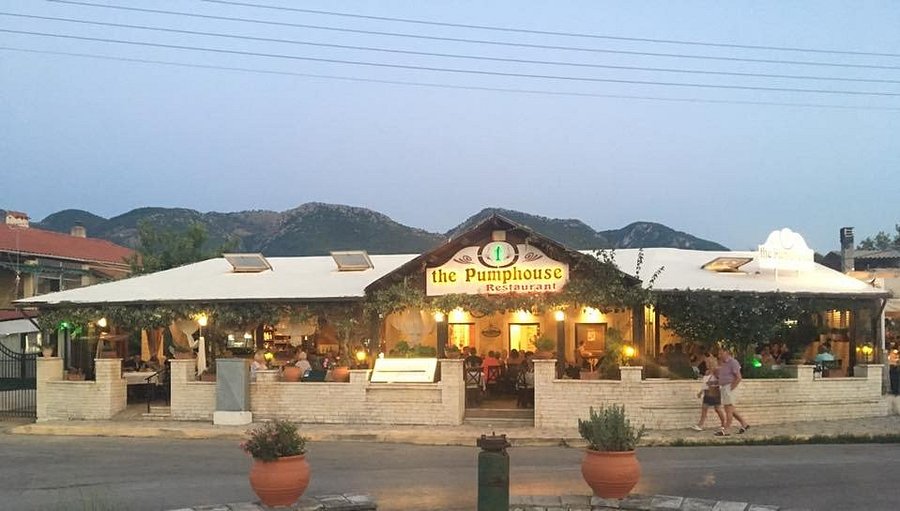 The Pumphouse restaurant exterior in Acharavi, Corfu