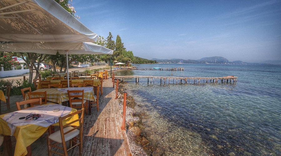Akrogiali Taverna beside the sea in Boukari, Corfu