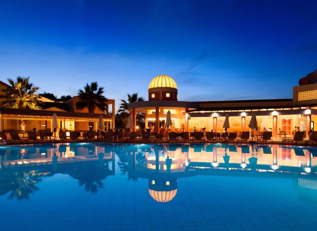 Swimming pool at Olympion Village in Kavos, Corfu