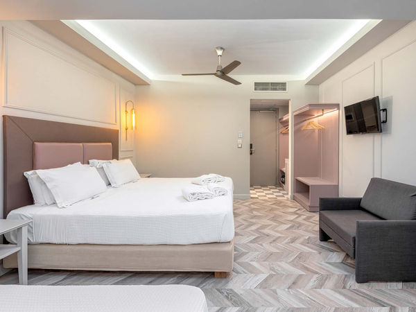 Triple guest room at Corfu Mare Boutique Hotel in Corfu