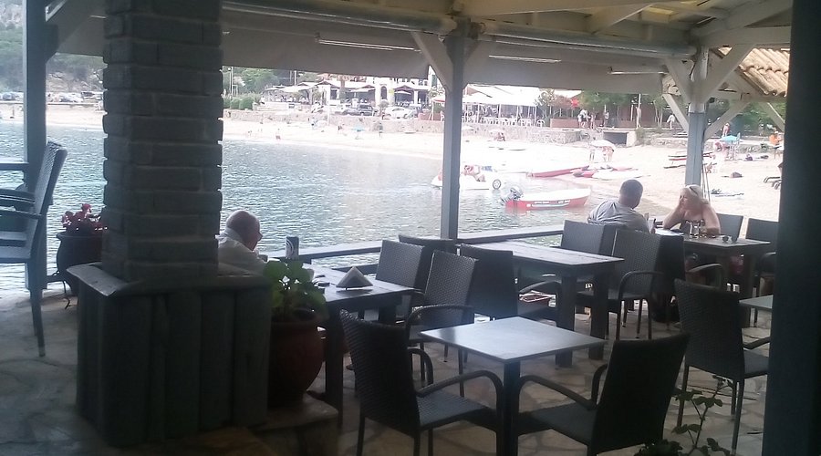 Corner cafe beside the beach in Paleokastritsa