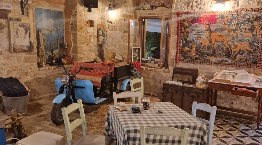 Ladokolla restaurant interior in Lefkimmi, Corfu