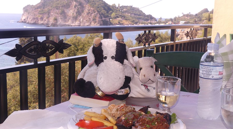Sea view dining at The Greek Way in Paleokastritsa