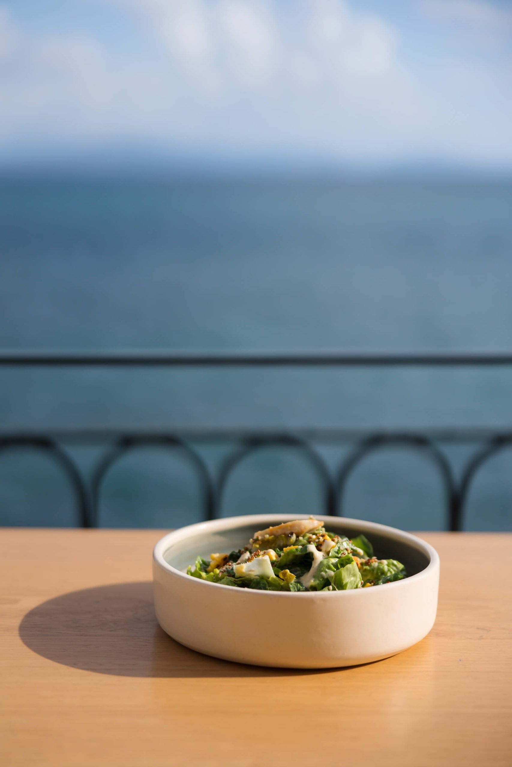 Mediterranean dish with sea view at Ora Restaurant in Corfu Town
