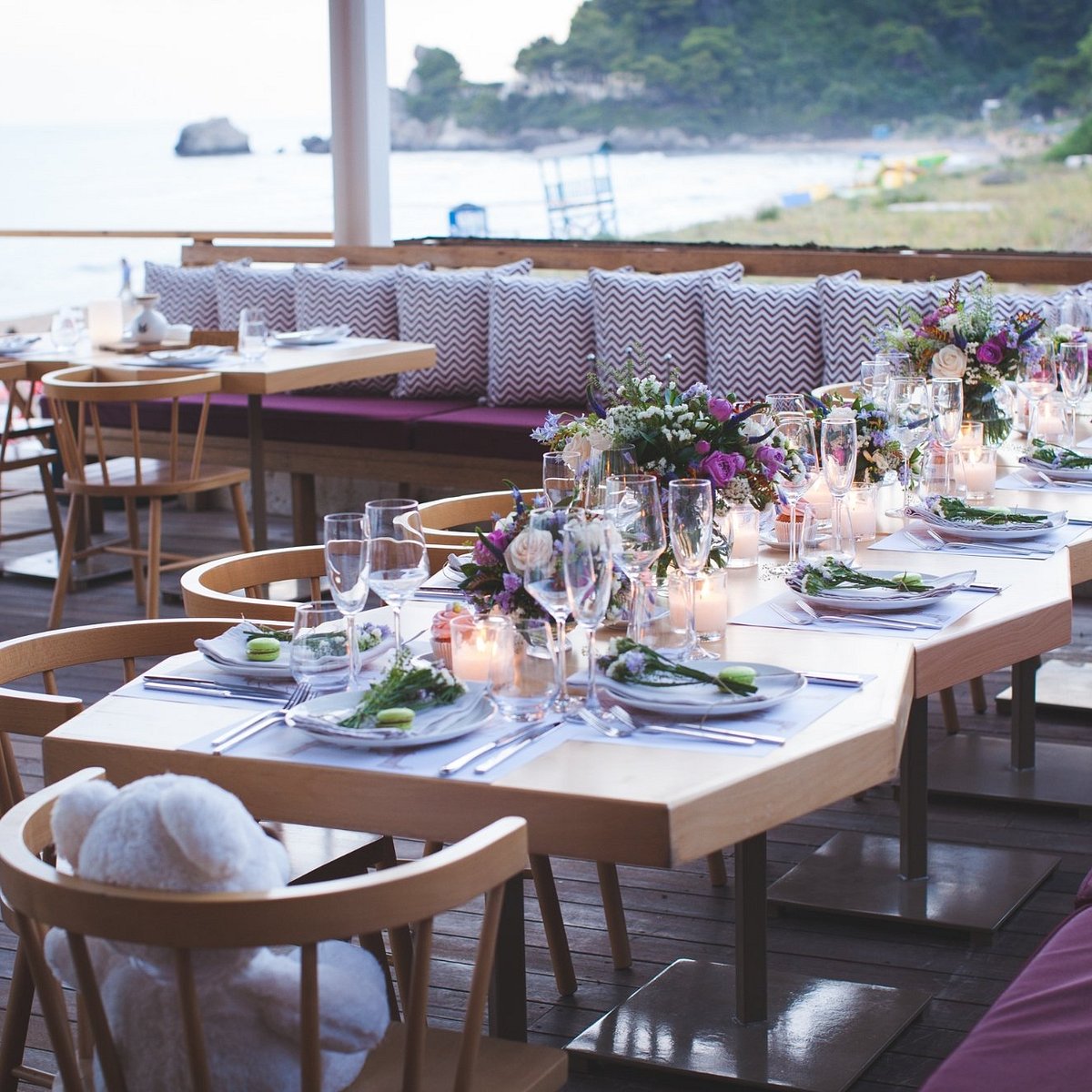 Pazuzu beach bar and restaurant at Glyfada Beach, Corfu