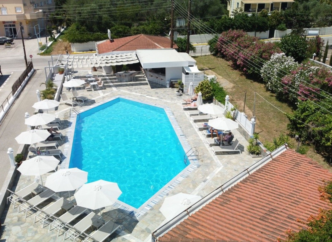 Swimming pool at Fardini Seaside Hotel in Kavos, Corfu