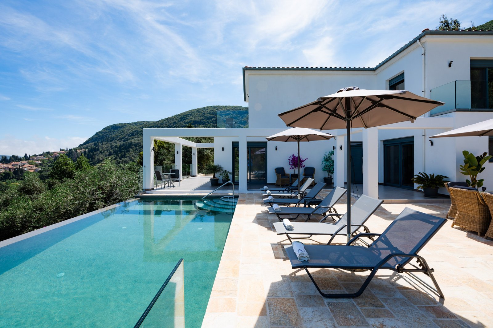 Villa Michael Doukades heated infinity pool and hillside villa in Corfu
