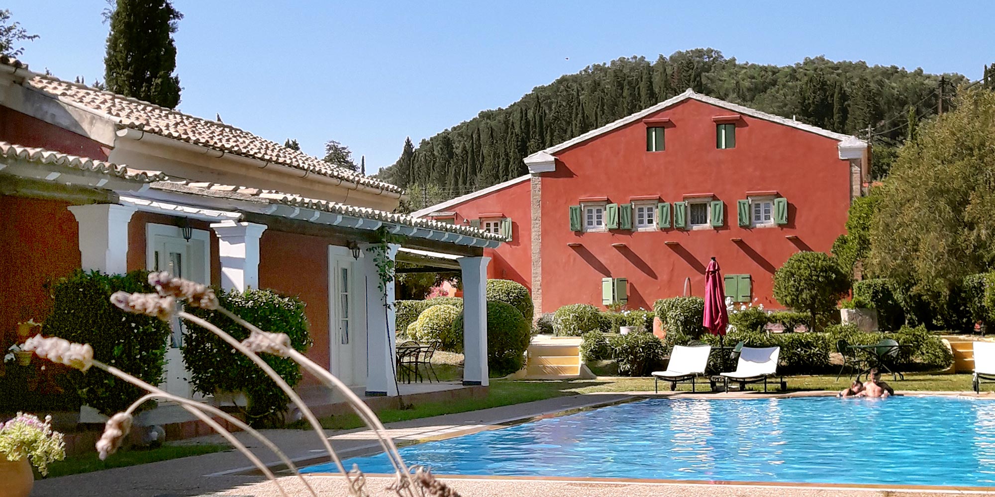 Villa de Loulia historic mansion and swimming pool in Peroulades, Corfu
