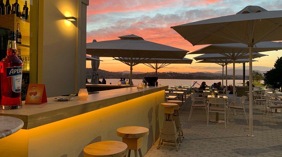 Skyview All Day Place terrace and bar in Kanoni, Corfu