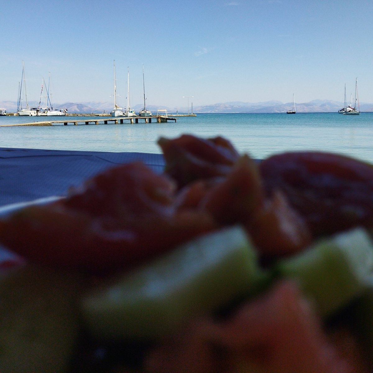 Stamatis taverna by the waterfront in Petriti, Corfu