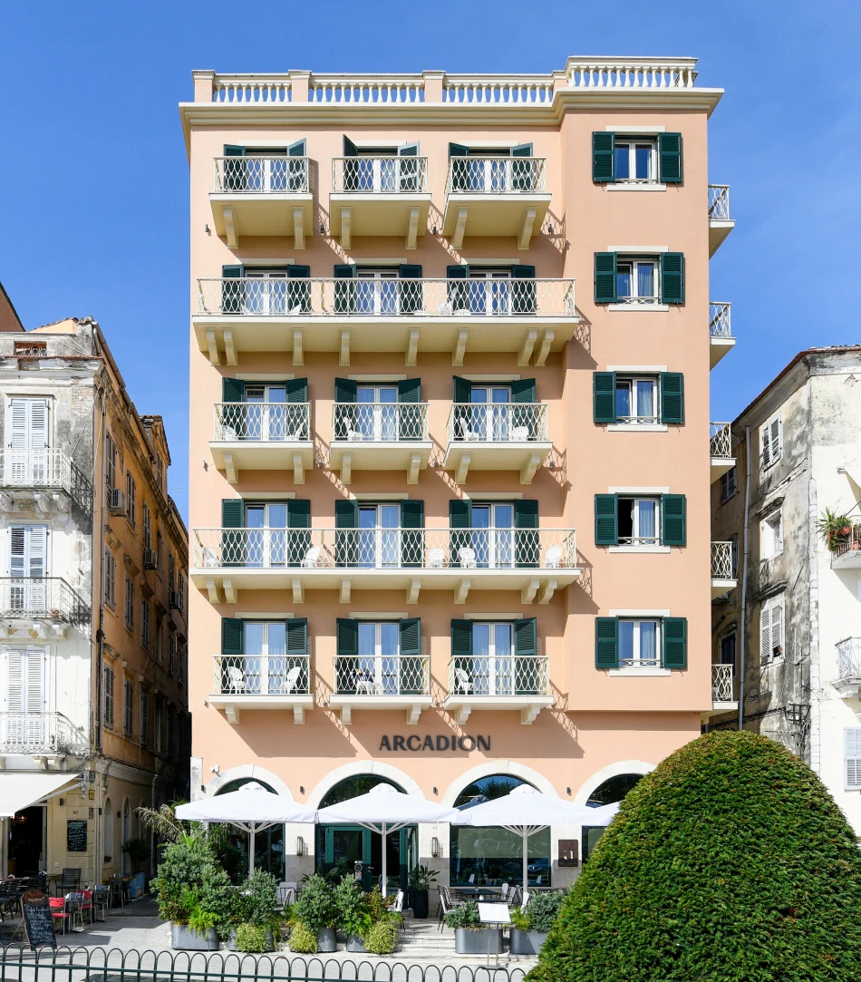 Arcadion Hotel offers hotel accommodation in Corfu Town, with our guide tagging it for couples, solo travellers and city breaks.