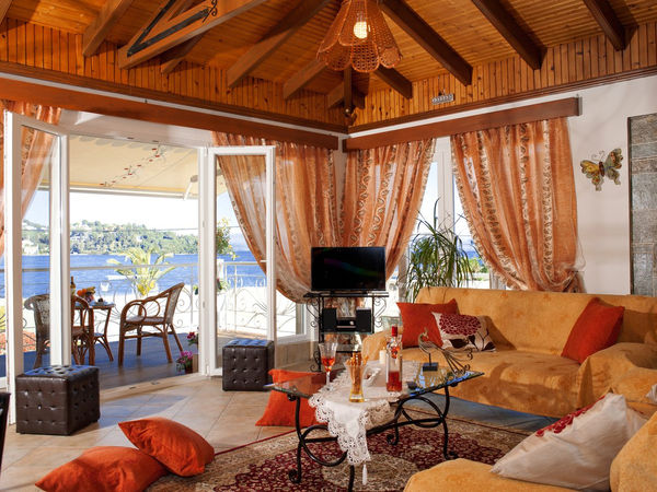 Alcmene Suite living area at Molfetta Beach Hotel in Gouvia, Corfu
