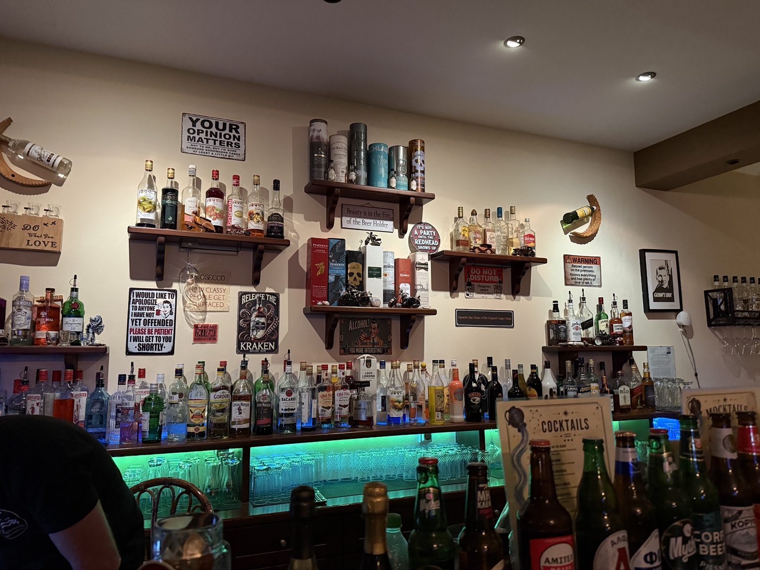 Inside Aquarius Bar in Agios Stefanos Avliotes, Corfu