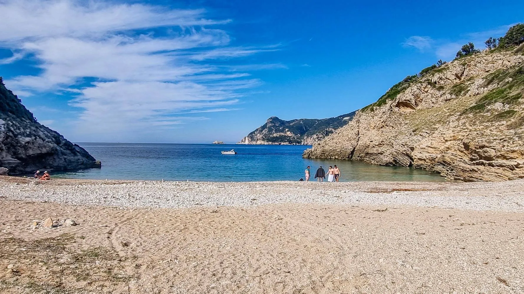 No regular sunbed or parasol service is available; this is a remote beach, so bring your own shade and supplies.