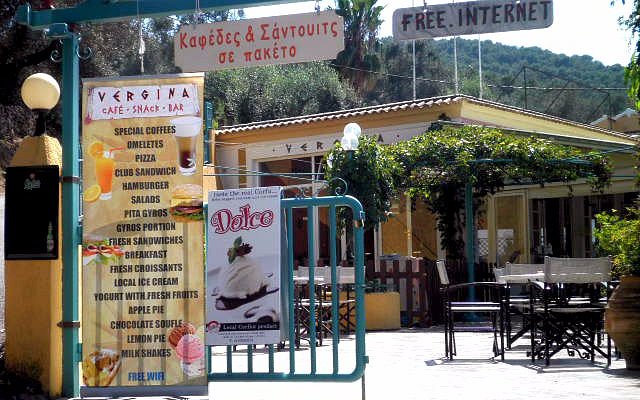 Vergena cafe bar in Liapades, Corfu