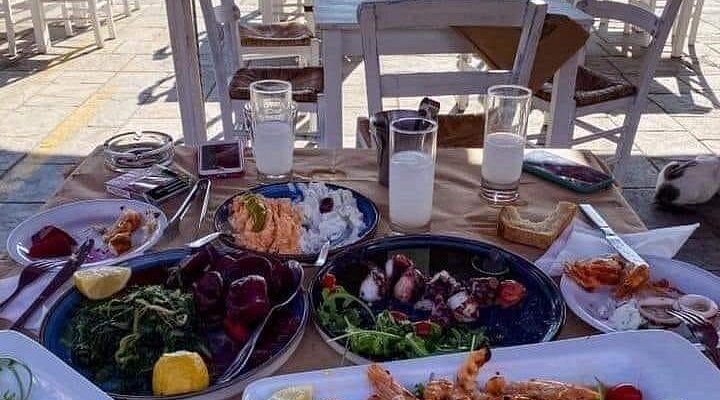 Boukari Beach Restaurant dining area by the sea in Corfu