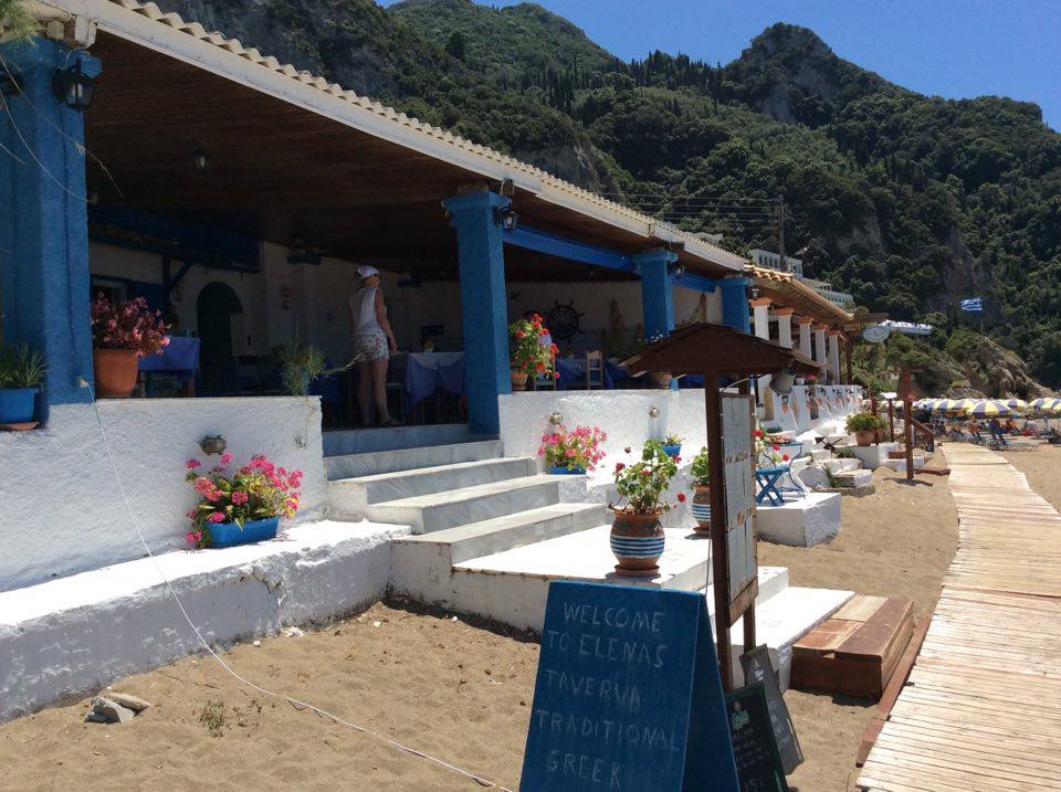 Elena's Taverna on Agios Gordios beach in Corfu