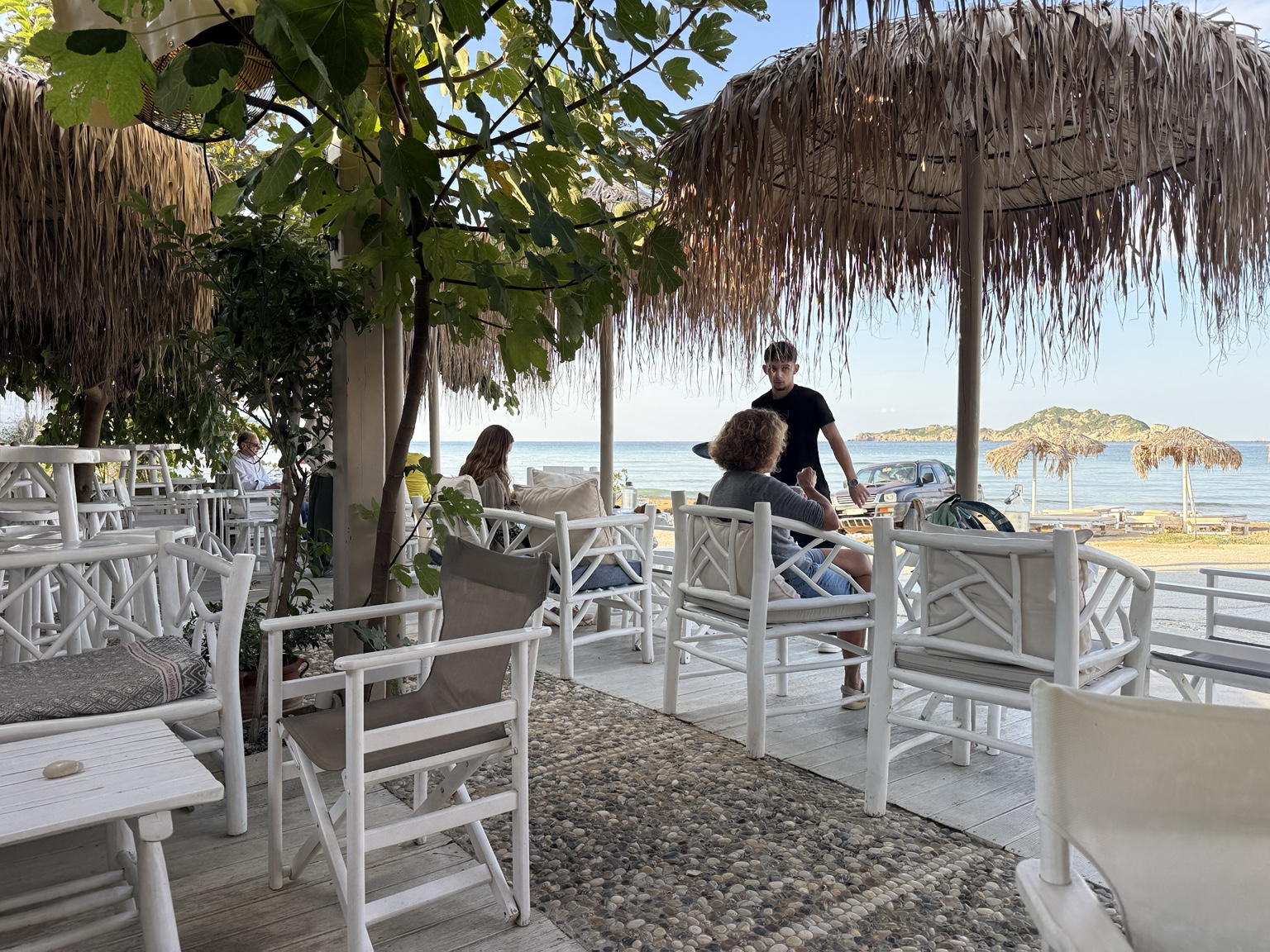 Inas Coffee & Bio Store on Arillas Beach, Corfu
