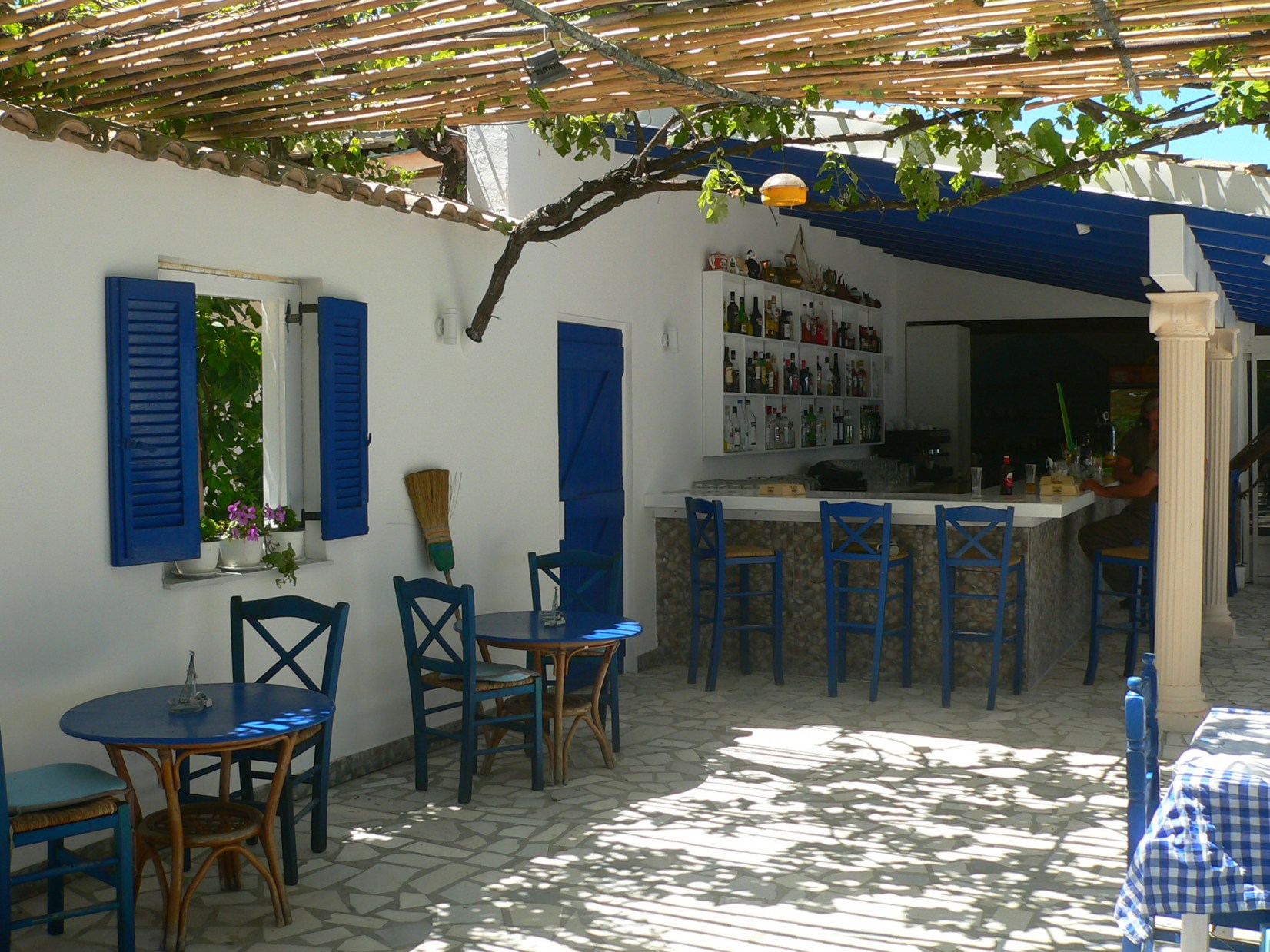 Alexandros Greek Taverna on the beach dining area in Roda, Corfu