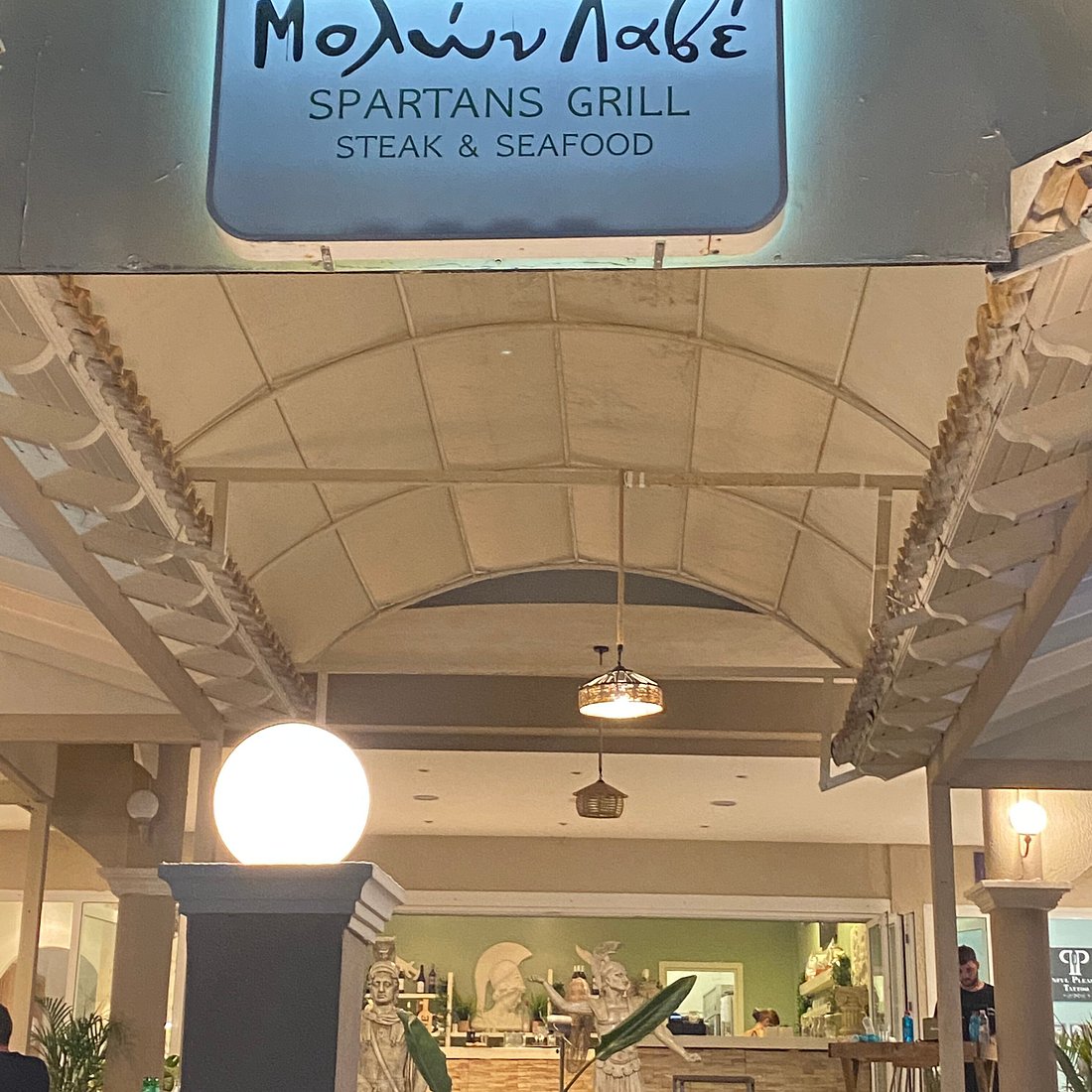 Molon Lave Spartans Grill in Agios Georgios South, Corfu