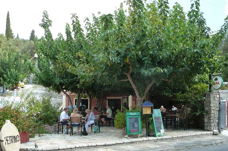 Petrino Garden outdoor dining area in Paleokastritsa