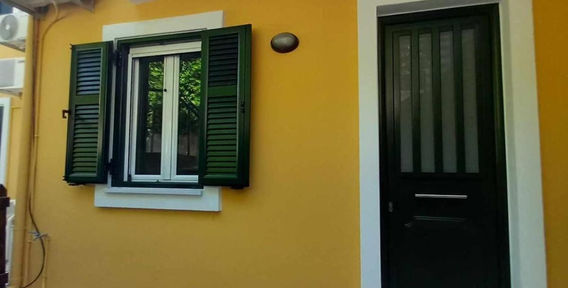Entrance to Home 43 Elpis Beachfront Garden in Glyfada, Corfu