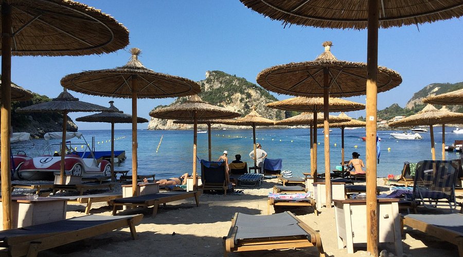 Poseidon restaurant on Agia Triada beach in Paleokastritsa