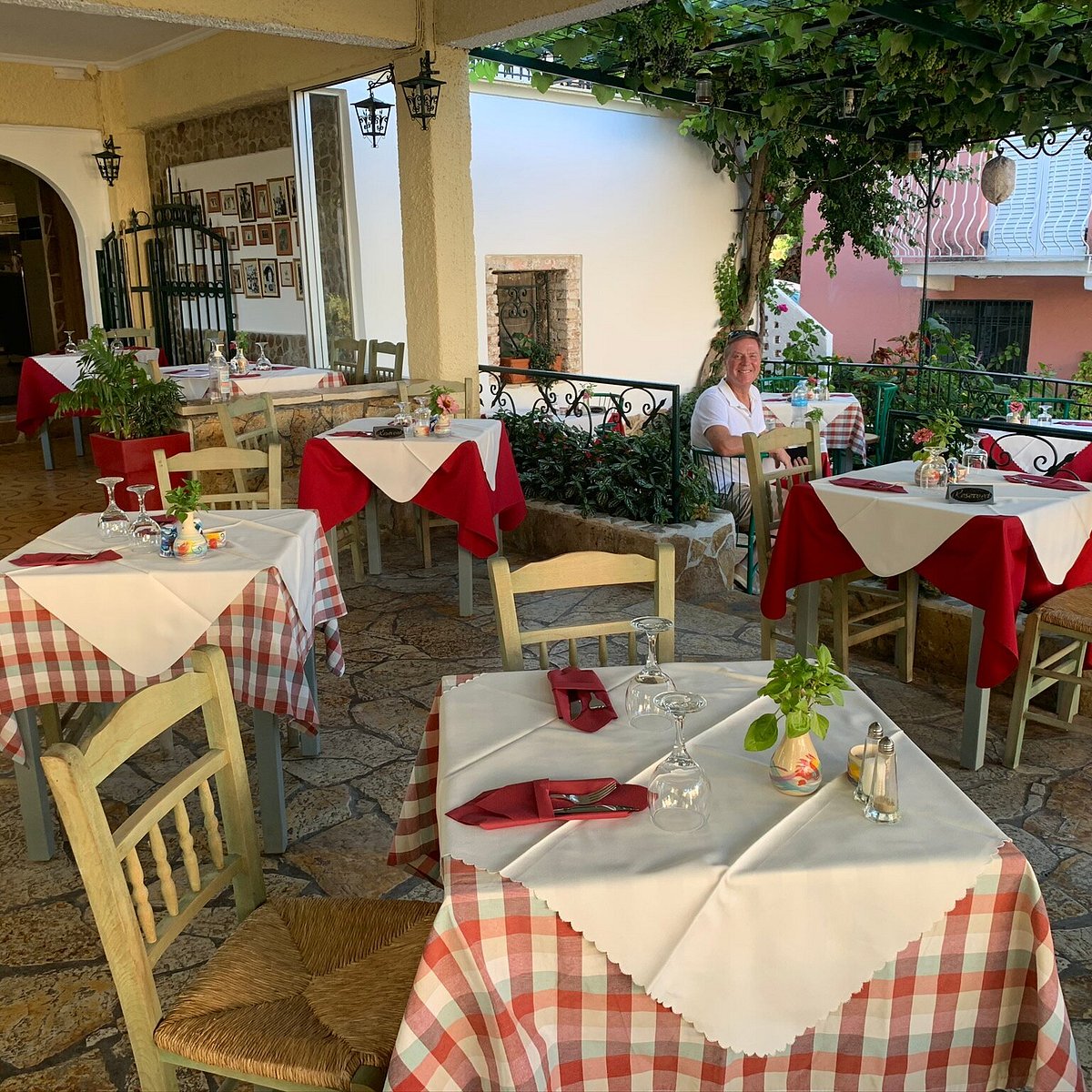 The Village Taverna exterior in Moraitika Old Village, Corfu