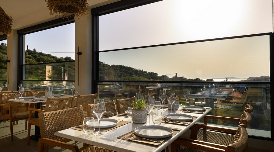 Sunset dining at Terra Lithari Restaurant Bar in Kavvadades, Corfu