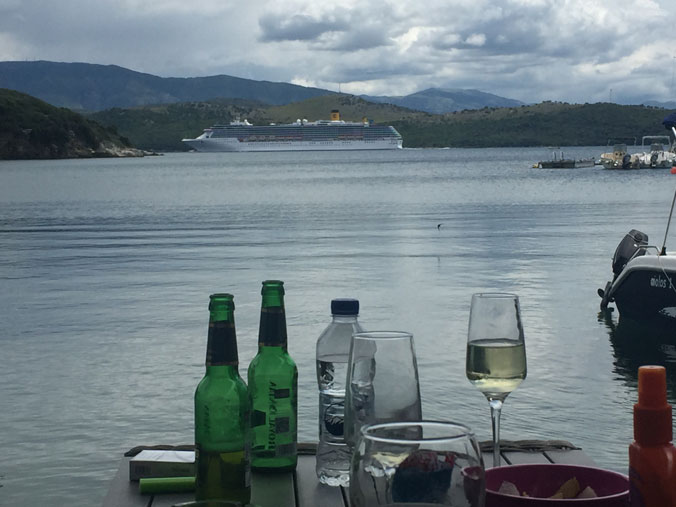 Waterfront view from Wave Bar in Agios Stefanos, north-east Corfu