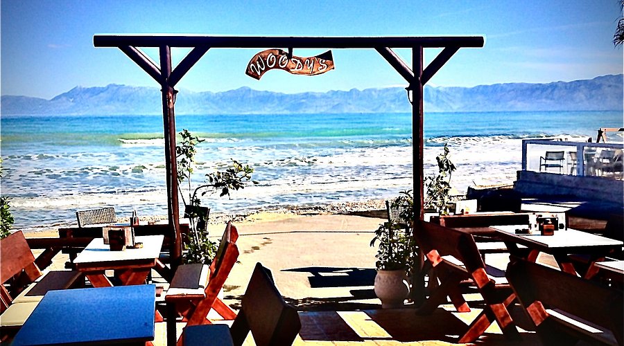 Woody's Cafe and Restaurant on Acharavi Beach, Corfu