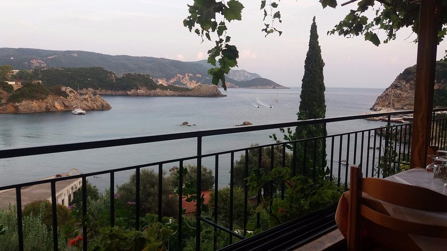 Sea view from Horizon Taverna Restaurant in Paleokastritsa