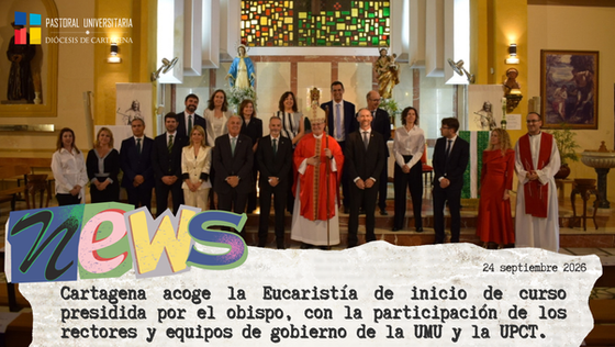 Mons. Lorca Planes preside la Misa de apertura de curso junto a los rectores de UMU y UPCT en Cartagena.