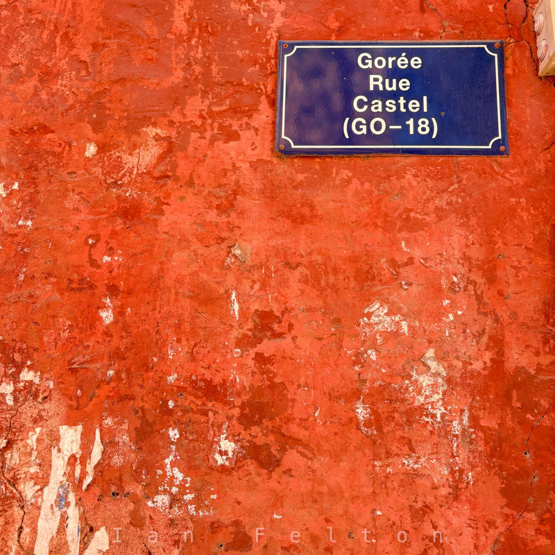 The rich color of the homes on the island