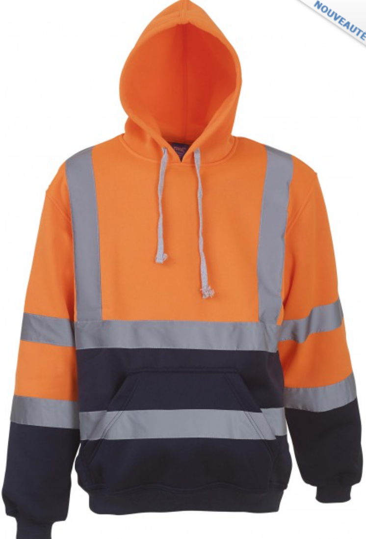 Sweat-shirt à capuche haute-visibilité