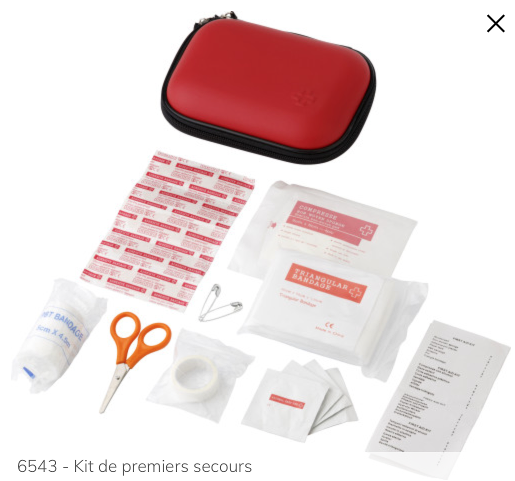 Premiers secours dans boite en plastique
