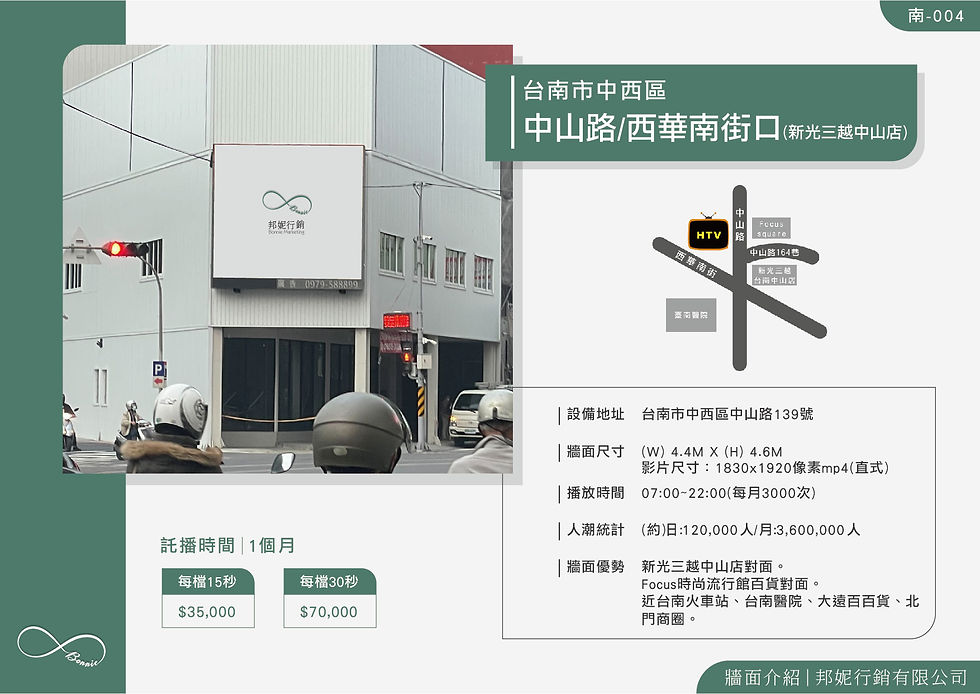 邦妮行銷-牆面資料-台南_南-004-中西區-中山西華南(新光三越中山店)
