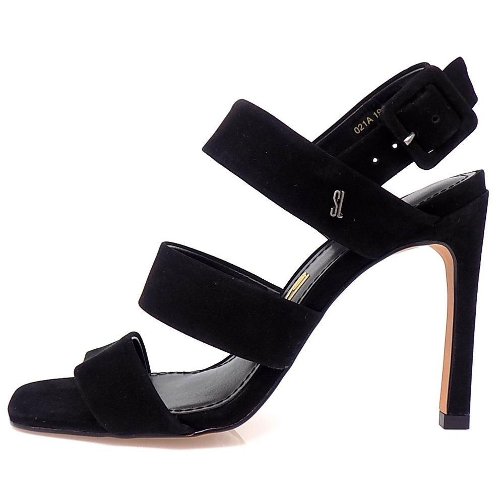 Black Suede Heeled Santa Lolla Sandal
