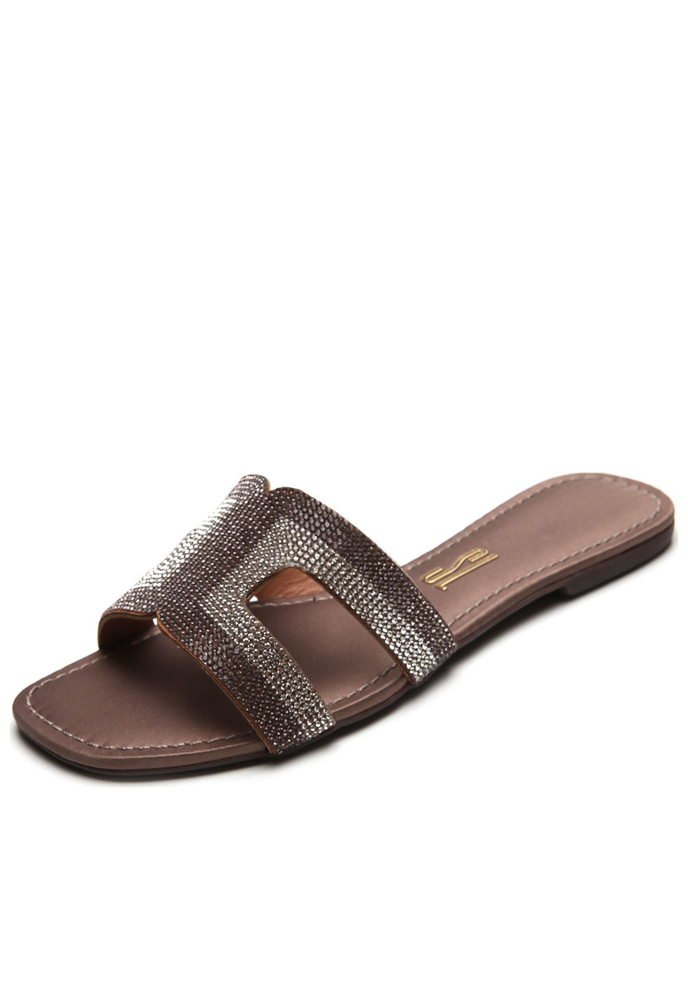 Rasteira Santa Lolla Glitter Marrom