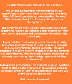 Celebrating student success in QQI Level 3