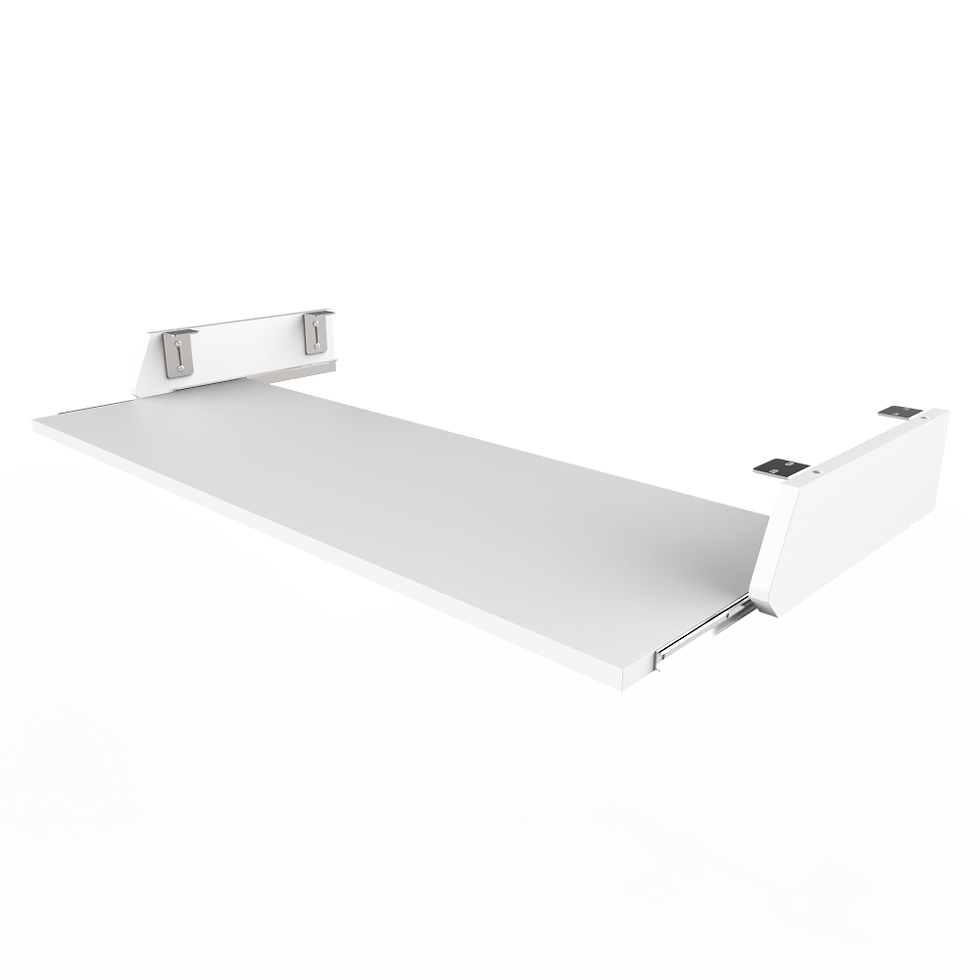 Thumbnail: Studio Desk PRO LINE SL Desk All White with Keyboard Pull out option - Bundle