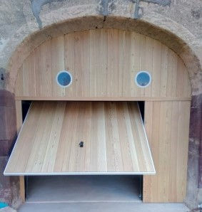 porte de garage basculante habillage bois