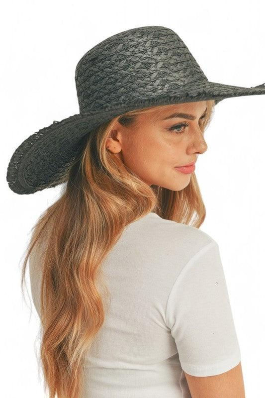 Thumbnail: Wide Brim Frayed Edge Sun Hat