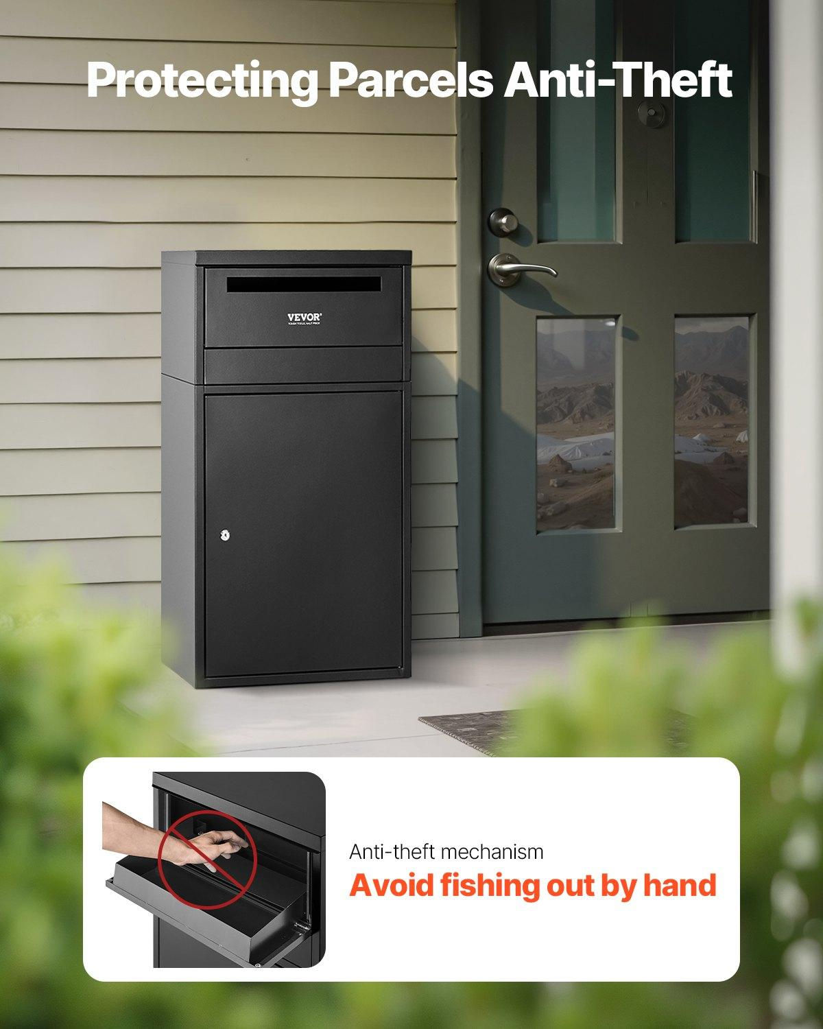 VEVOR Package Delivery Boxes for Outside, 35.8 in Mailbox for Parcel with Lock