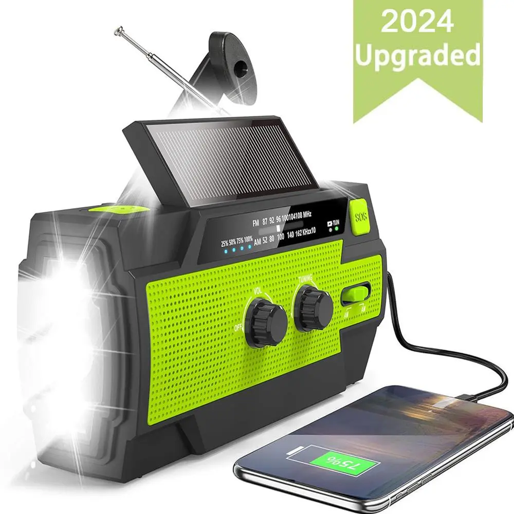 Summer Solar Powered Hand Crank Radio for Father'S Day Gift, Portable Weather Ra