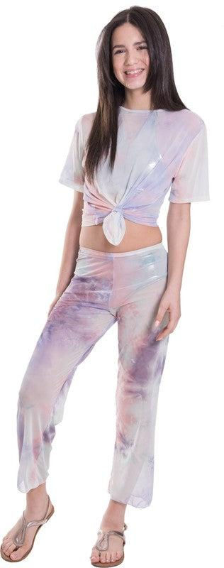 Thumbnail: KIDS TIE - DYE MESH KNOT FRONT TOP